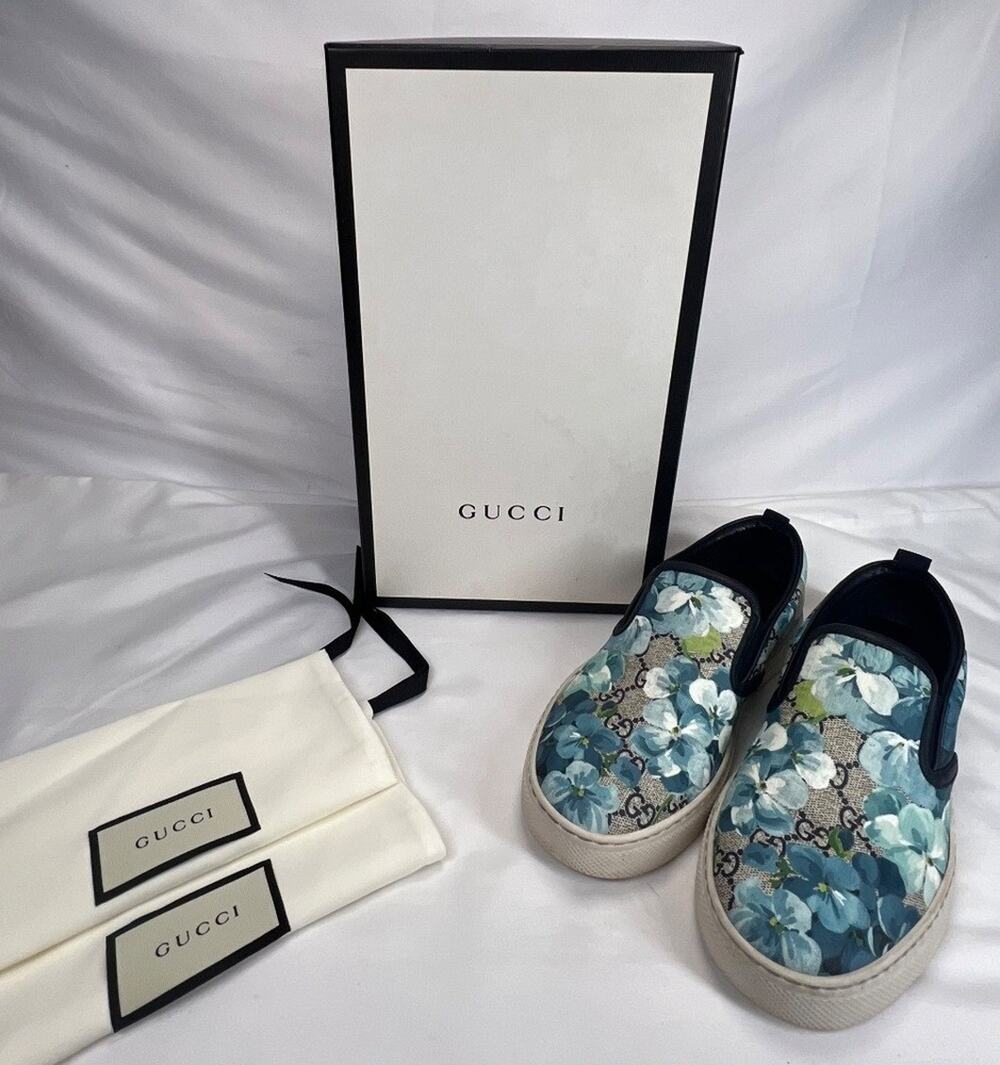 Gucci Supreme Canvas Slip-on US 6 Bloom Flower Print SPB-CA 355693